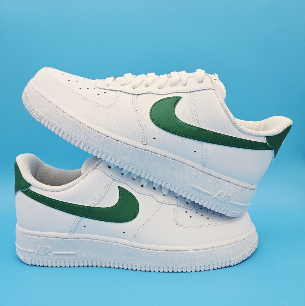 NIKE AIR FORCE 1 '07 White/Green Men's Sneakers  FJ4146 121 #C22 - Picture 2 of 8